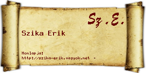 Szika Erik névjegykártya